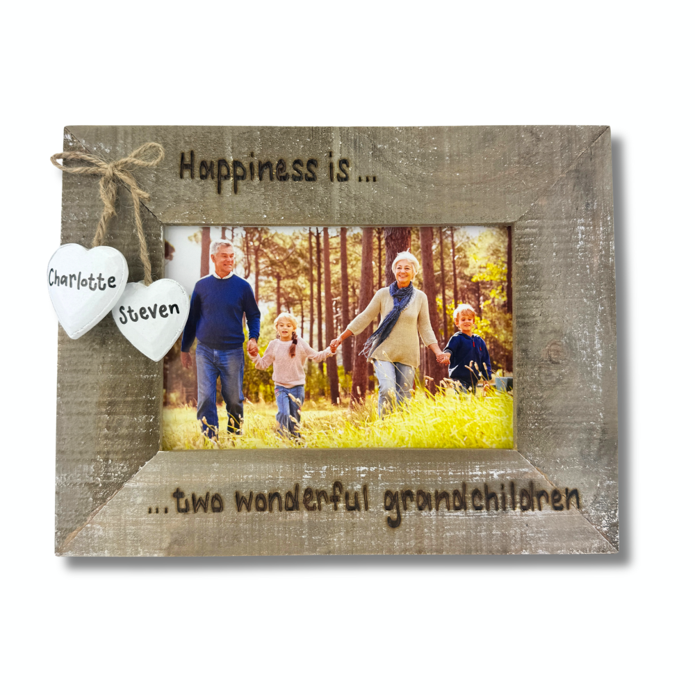 Happiness is... My Beautiful Daughter/Son - Personalised Driftwood Photo Frame