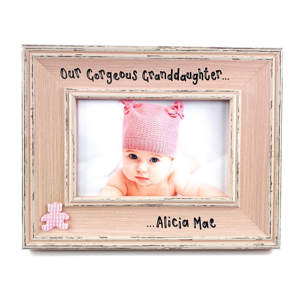 Our Gorgeous Granddaughter - Personalised Vintage Photo Frame 4 Colours