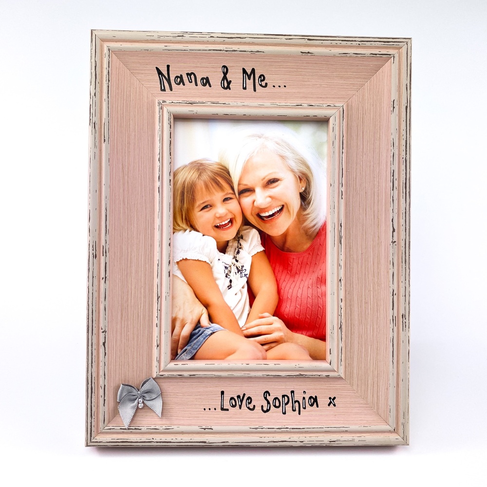 Nana & Me -  Granddaughter Personalised Vintage Photo Frame 4 Colours
