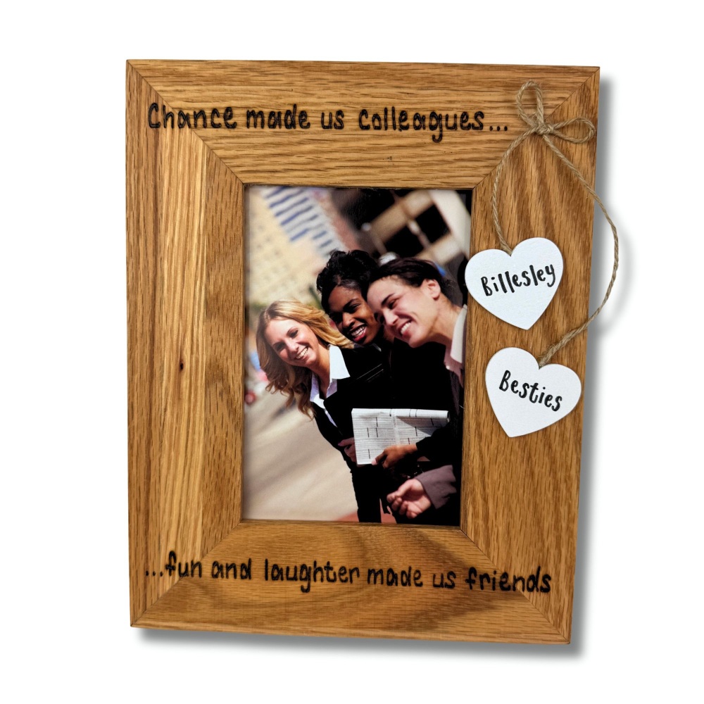 Work Friend Gift / Retirement / Leaving | Personalised Solid Oak Wood Photo Frame