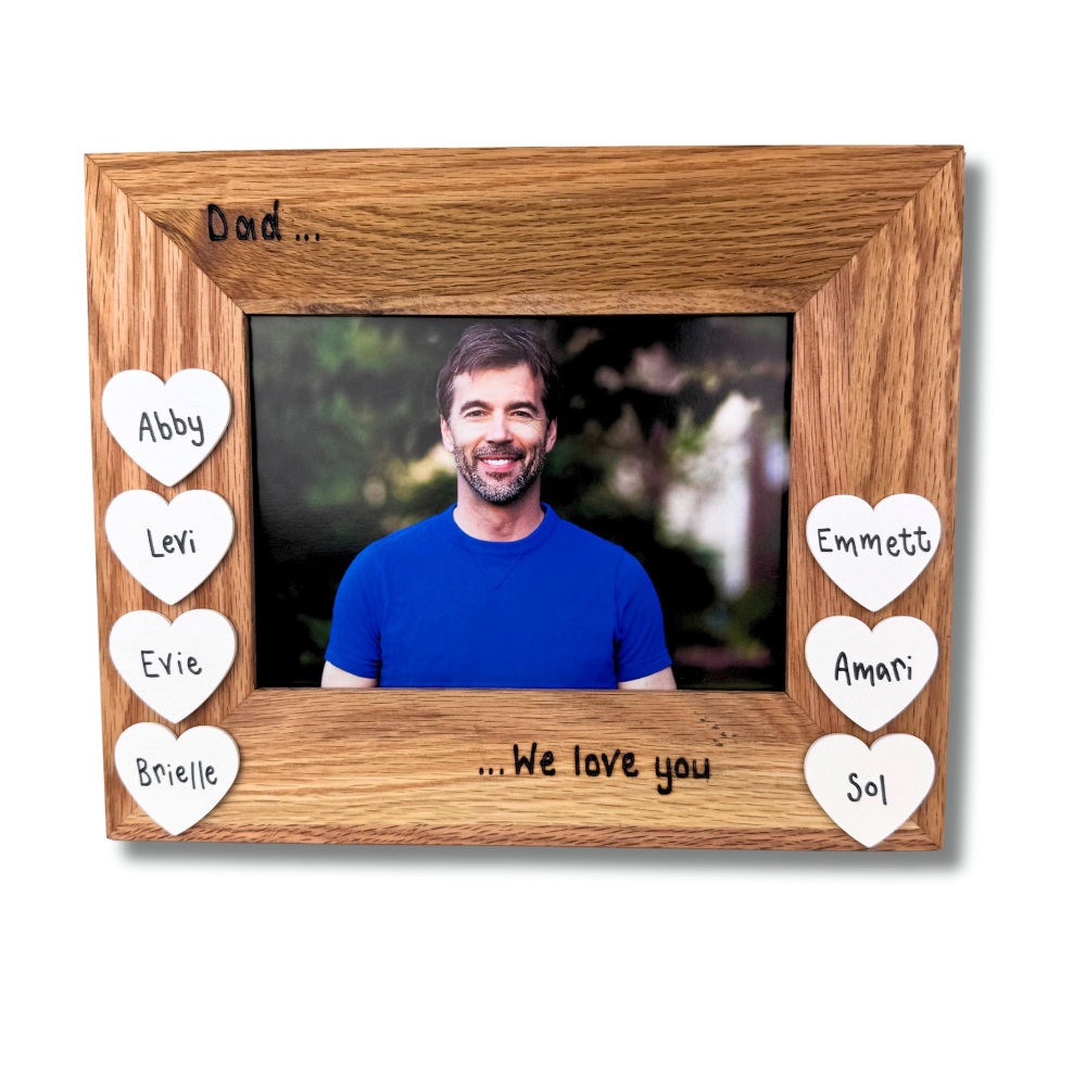 Daddy, We Love You - Personalised Solid Oak Wood Photo Frame