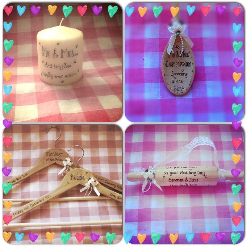 personalised candle spoon coat hangers and rolling pin