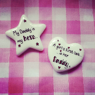 Personalised ceramic heart and star