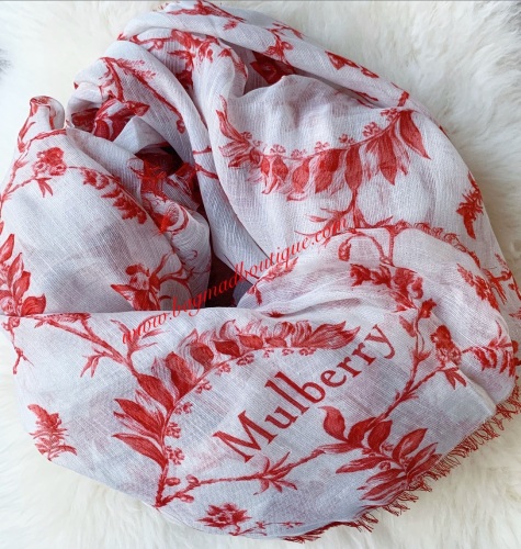 Mulberry Antique Ruby Solomon Silk Linen Square