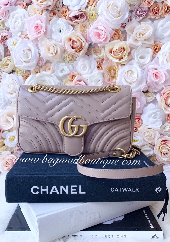 Gucci Rose Porcelain Small Marmont Flap Bag