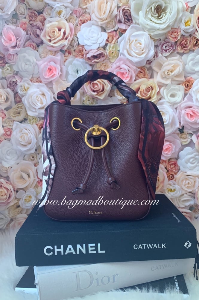 Mulberry Burgundy Small Hampstead with Twilly