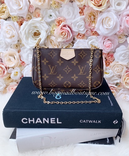 Louis Vuitton Monogram Medium Pochette With Chain