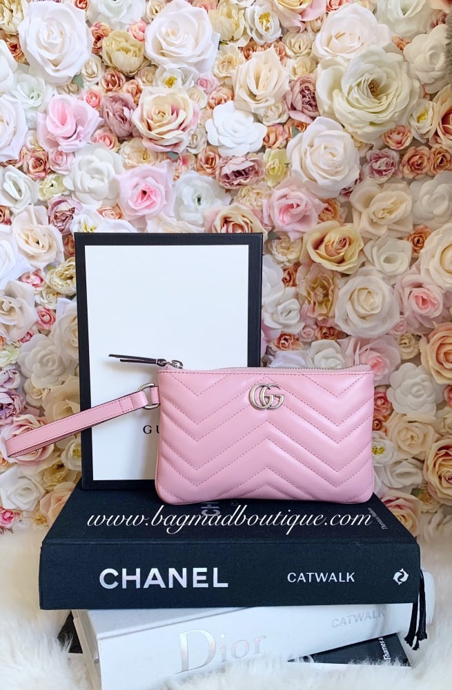 Gucci Limited Edition Pink Marmont Medium Pouch/Clutch