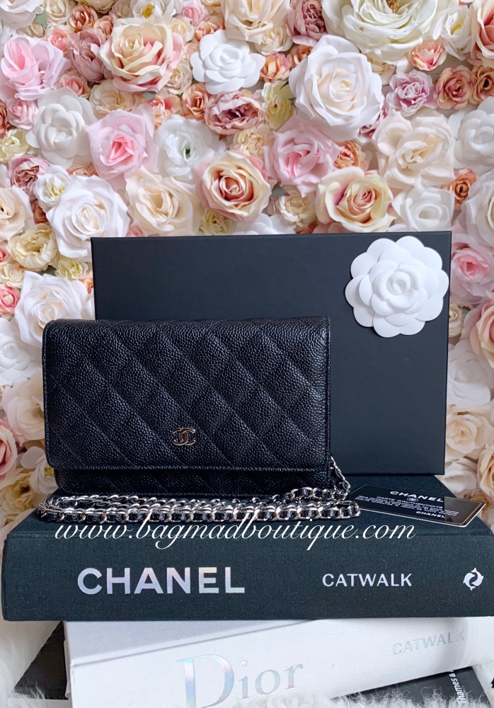 Chanel SHW Black Classic Caviar Wallet On Chain