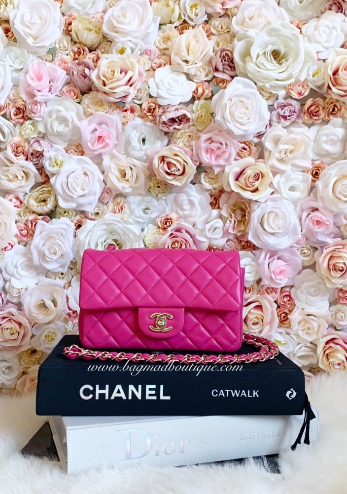 Chanel 2016 cruise LGHW Pink Lambskin Rectangle Mini