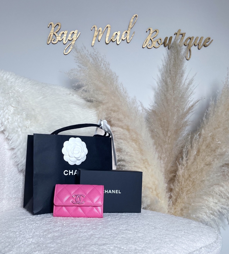 Chanel LGHW Pink Caviar Card Holder