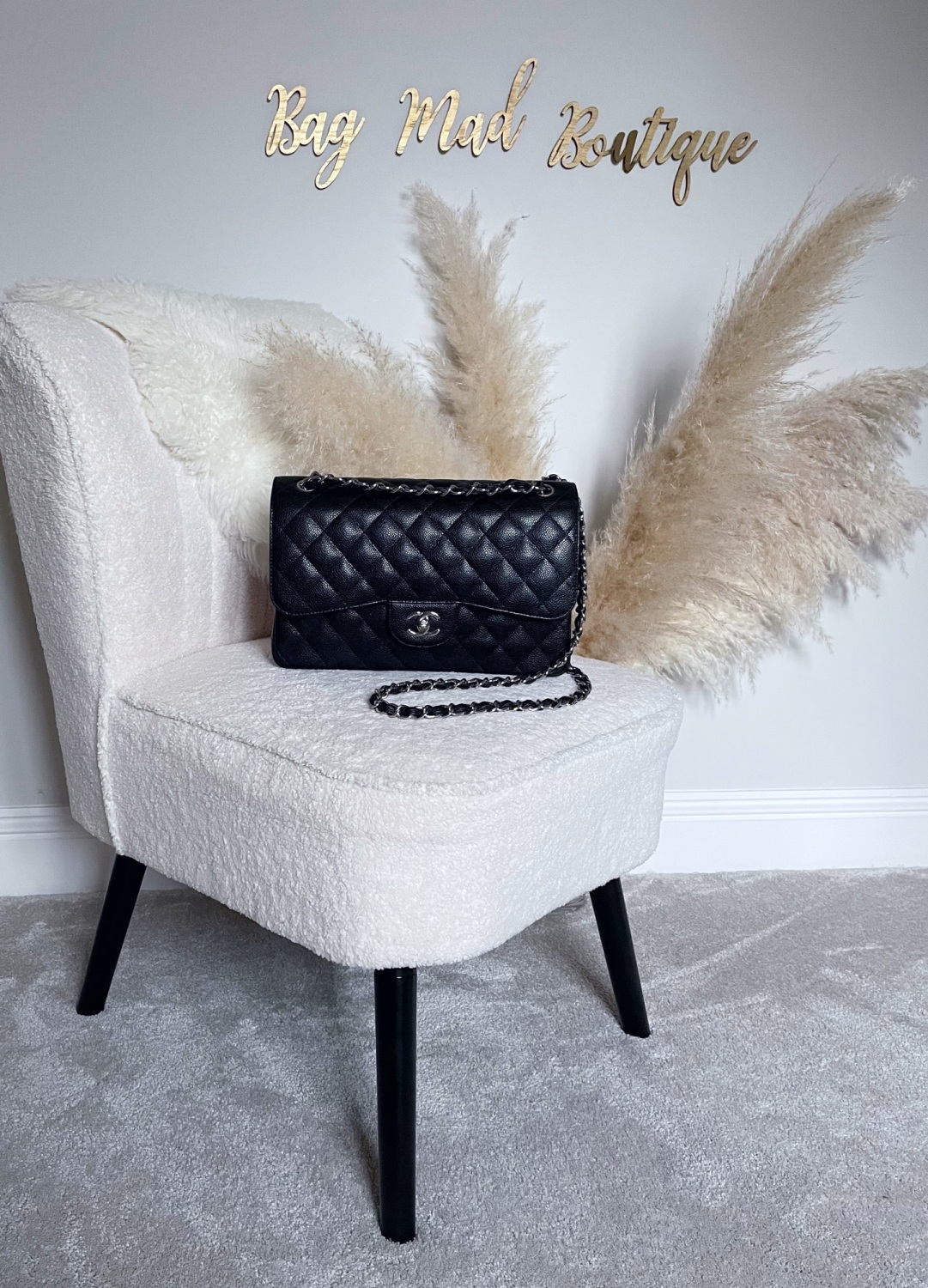 Chanel SHW Black Caviar Jumbo Classic Double Flap