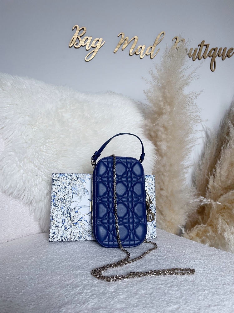 Christian Dior Royal Blue Lady Dior Crossbody Bag