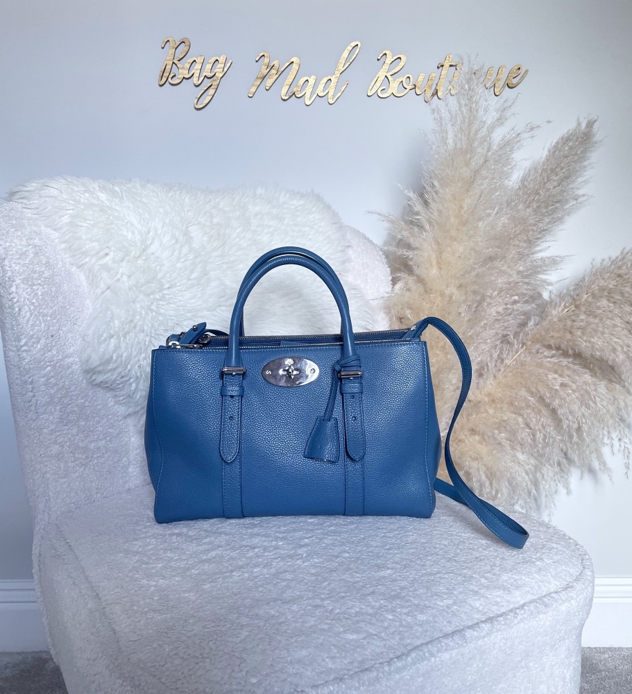 Mulberry Steel Blue Small Bayswater Tote