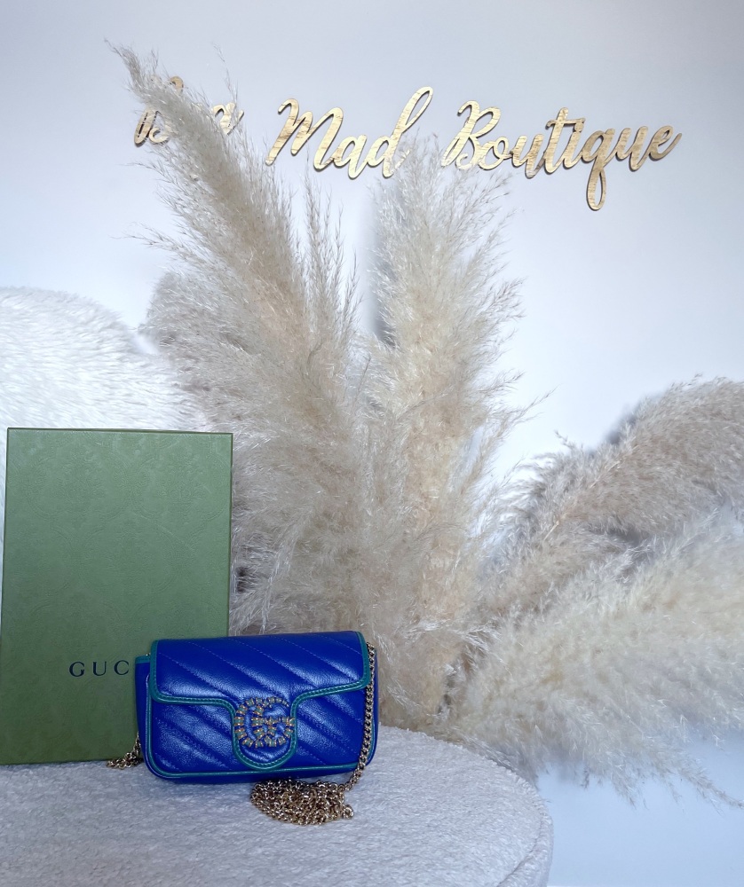 Gucci Brand New Limited Edition Sapphire Blue Turquoise Supermini
