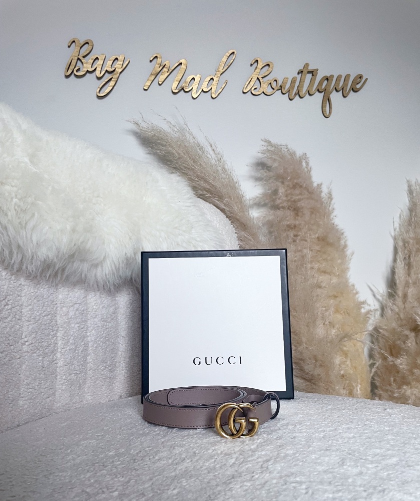 Gucci Rose Porcelain 2cm Marmont Belt Sz 75