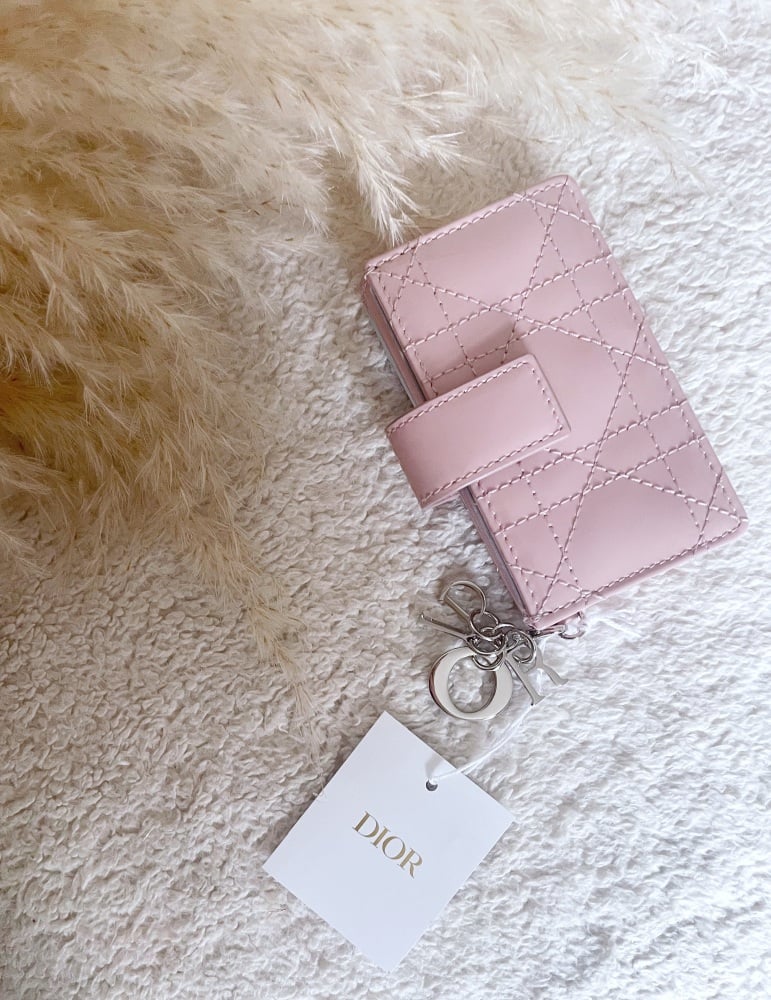 Christian Dior Pink Patent Accordion Card Holder