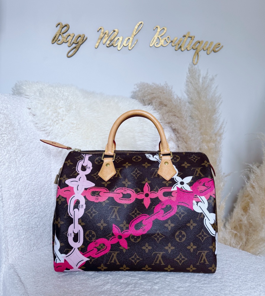 Louis Vuitton Limited Edition Bay Rose Chain Speedy 30