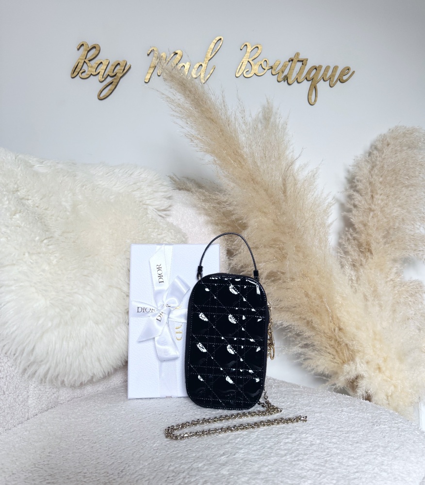 Christian Dior Black Patent Leather Call’in Lady Dior Bag