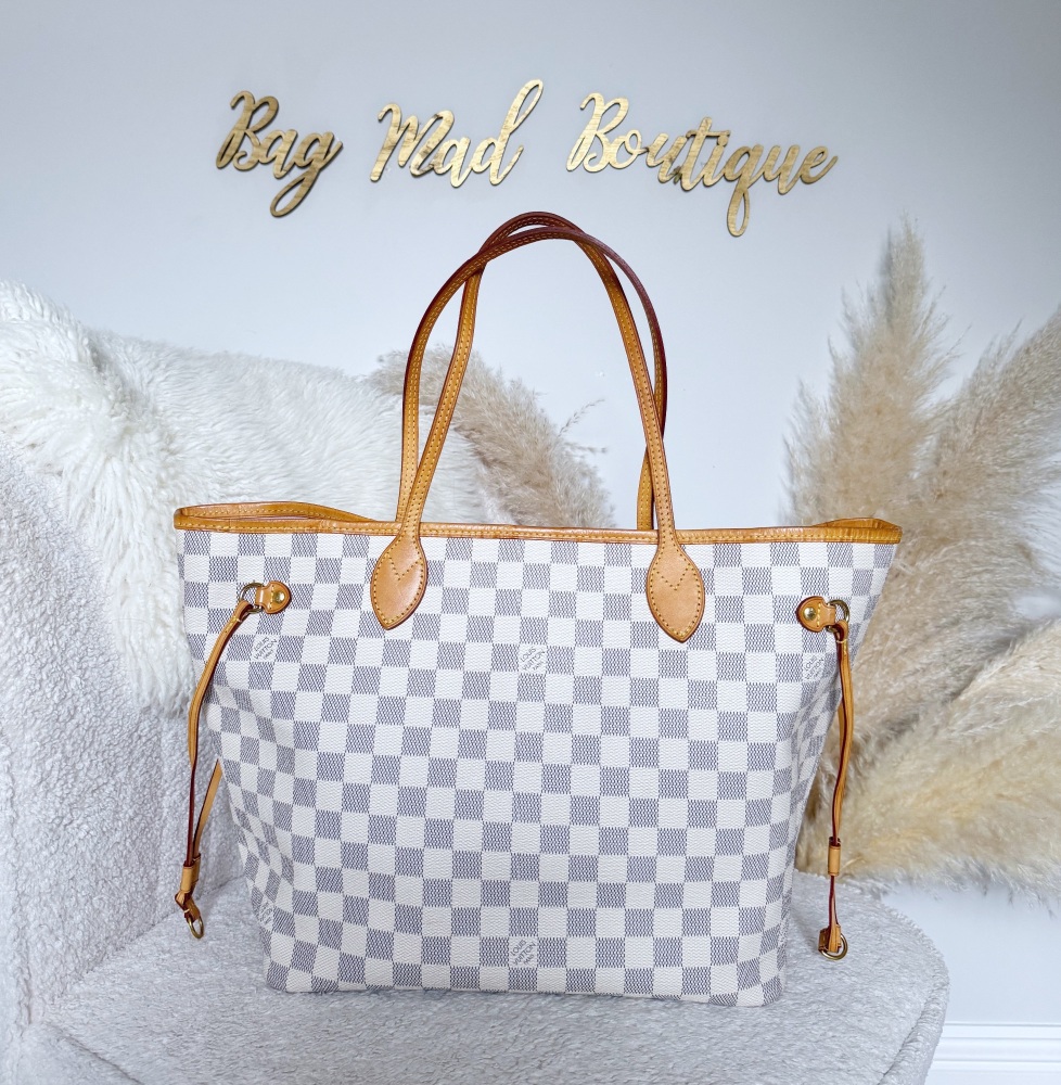 Louis Vuitton Damier Azur Rose Ballerine Neverfull MM