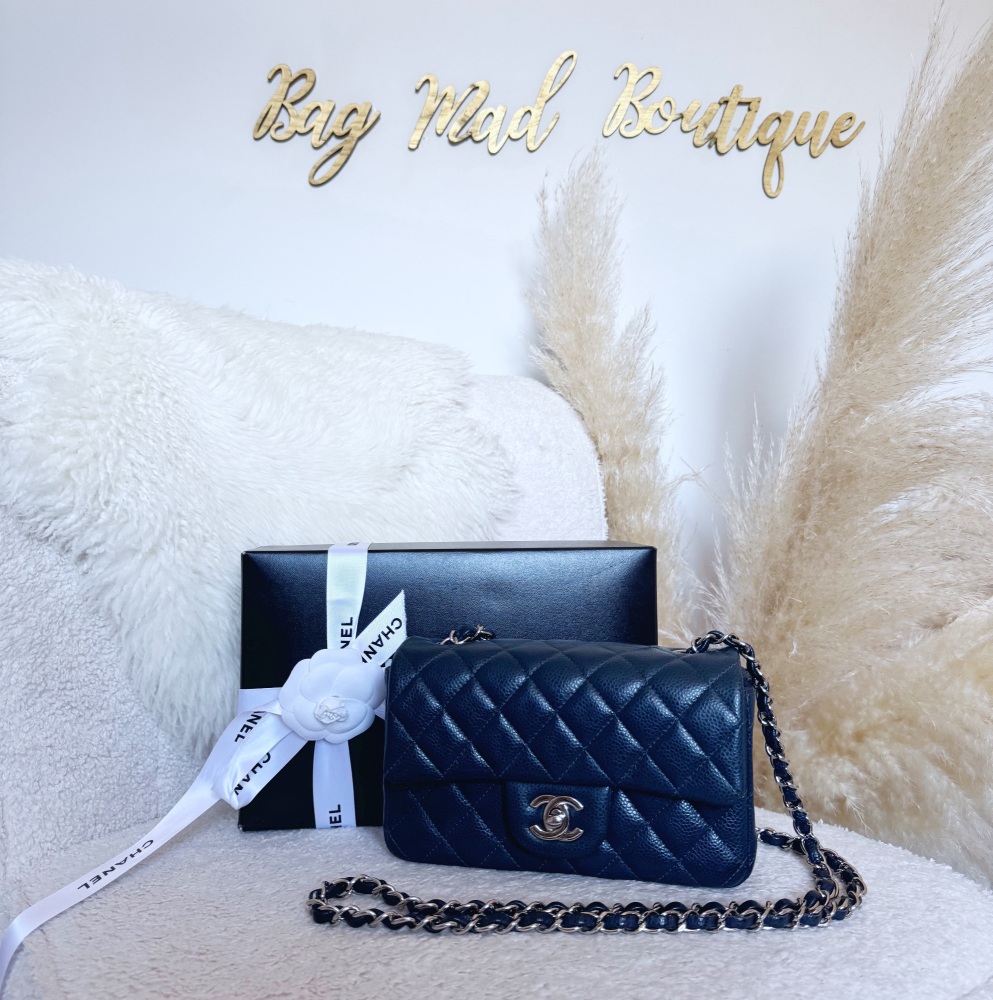 Chanel SHW Navy Caviar Rectangle Mini