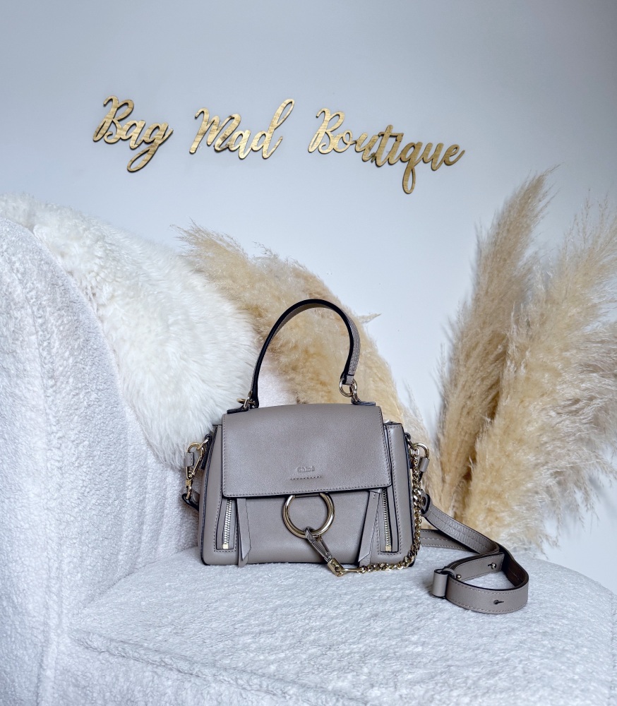 Chloe Grey Faye Top handle Crossbody Bag