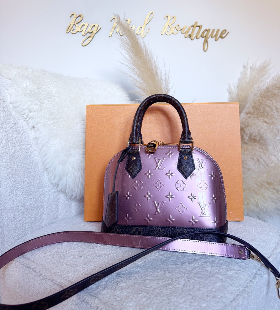 Louis Vuitton Rose Pale Metallise Vernis Alma BB