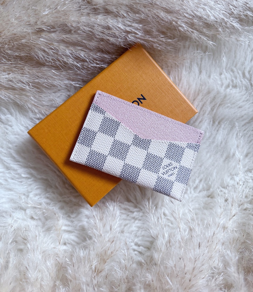 Louis Vuitton Damier Azur Rose Ballerine Daily Card holder