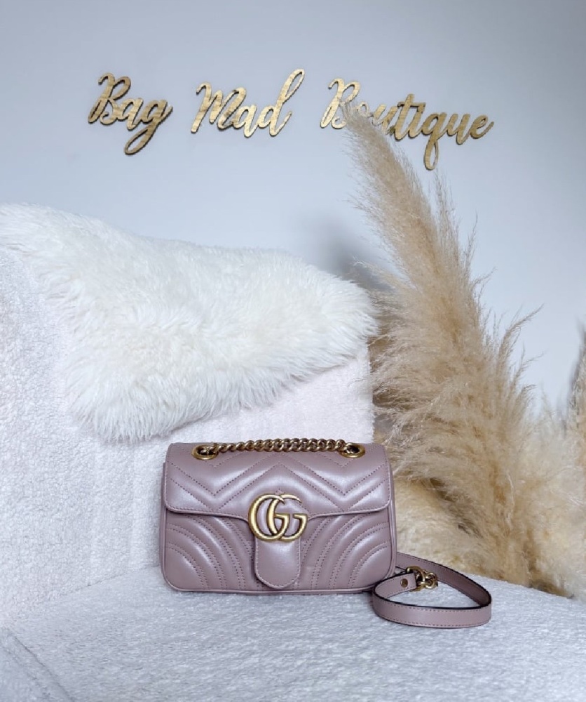 Gucci Rose Porcelain Mini Marmont Flap Bag