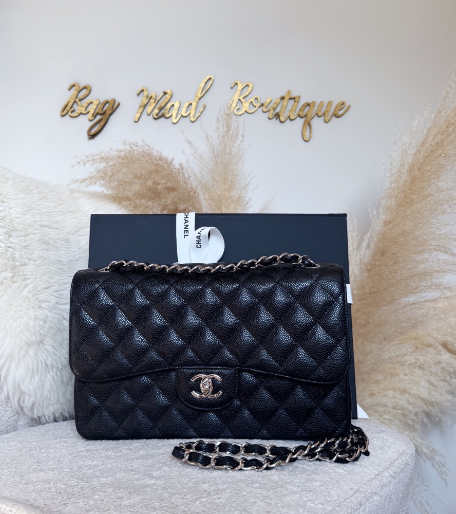 Chanel SHW Black Caviar Jumbo Classic Flap
