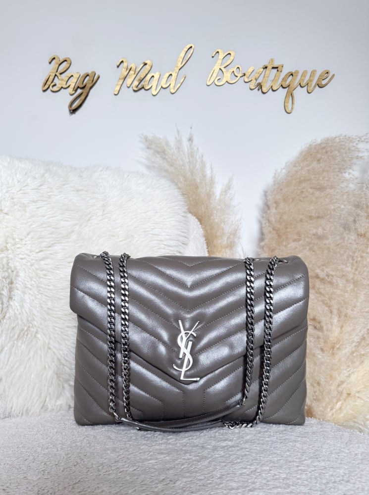 Saint Laurent Medium Taupe Lou Lou