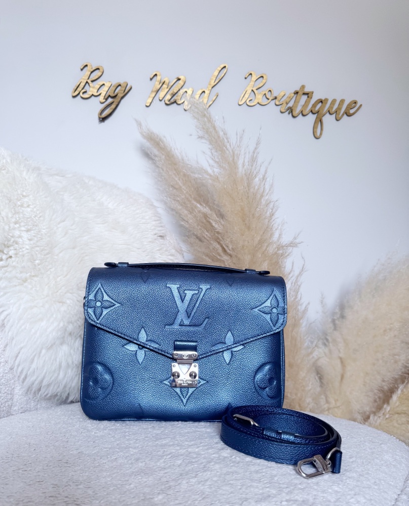 Louis Vuitton Metallic Blue Pochette Metis