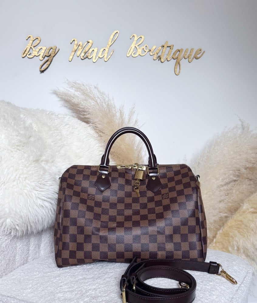 Louis Vuitton Damier Ebene Speedy 30 Bandouliere