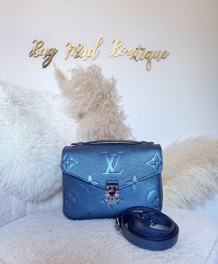 Louis Vuitton Metallic Blue Pochette Metis