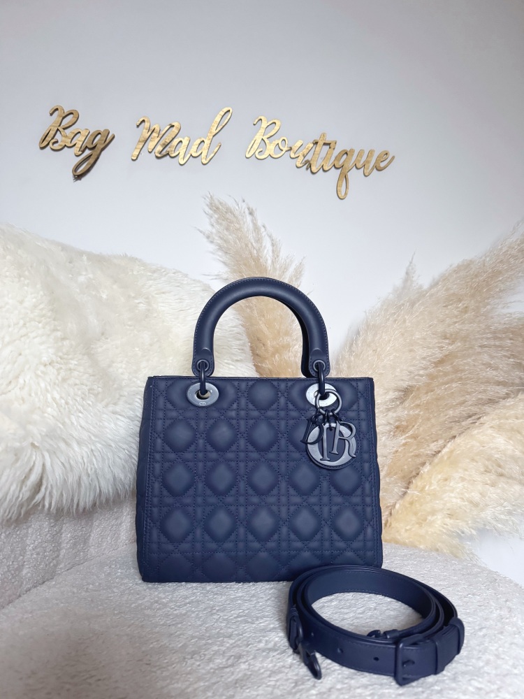 Christian Dior Ultra Matt Blue Medium Lady Dior