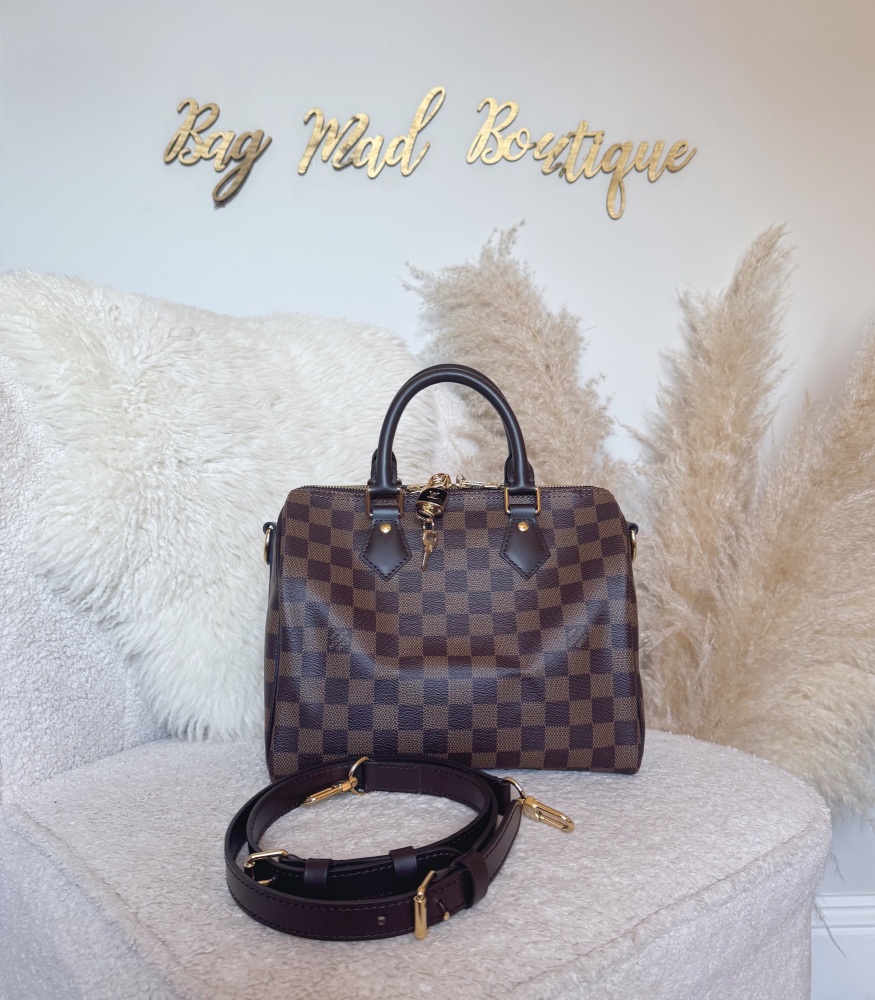 Louis Vuitton NEW 2025 Damier Ebene Speedy 25 Bandouliere