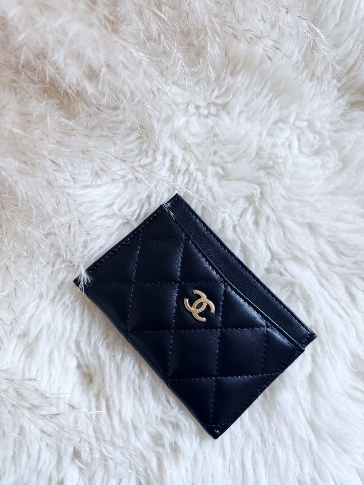 Chanel New LGHW Black Lambskin Card Holder