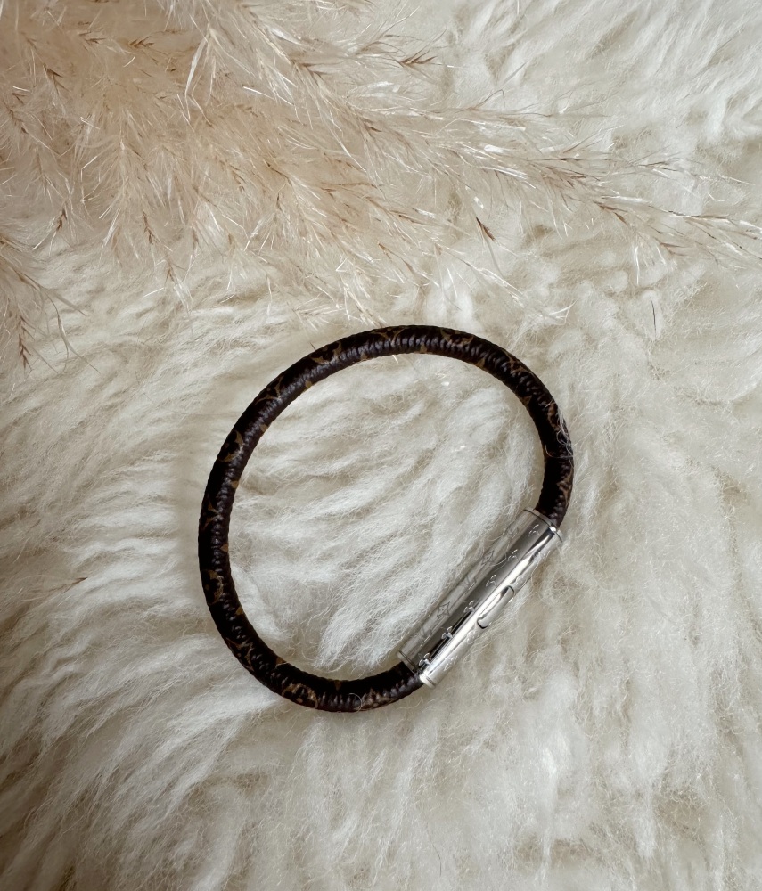 Louis Vuitton Monogram Palladium Bracelet Sz 17