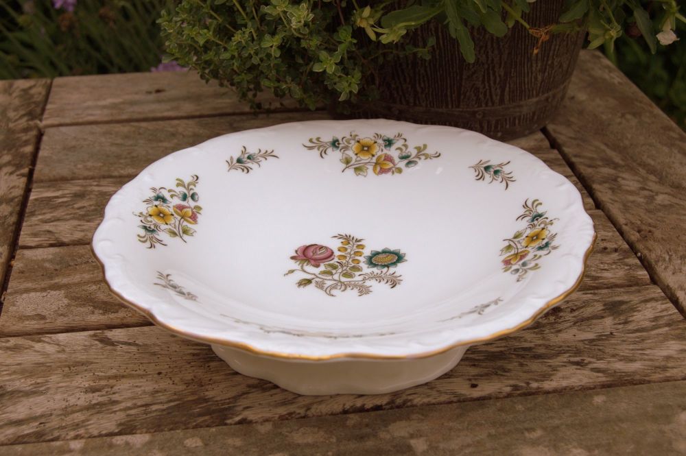 Vintage 1950's Minton Cake Stand - English Bone China Cake Plate - Avignon