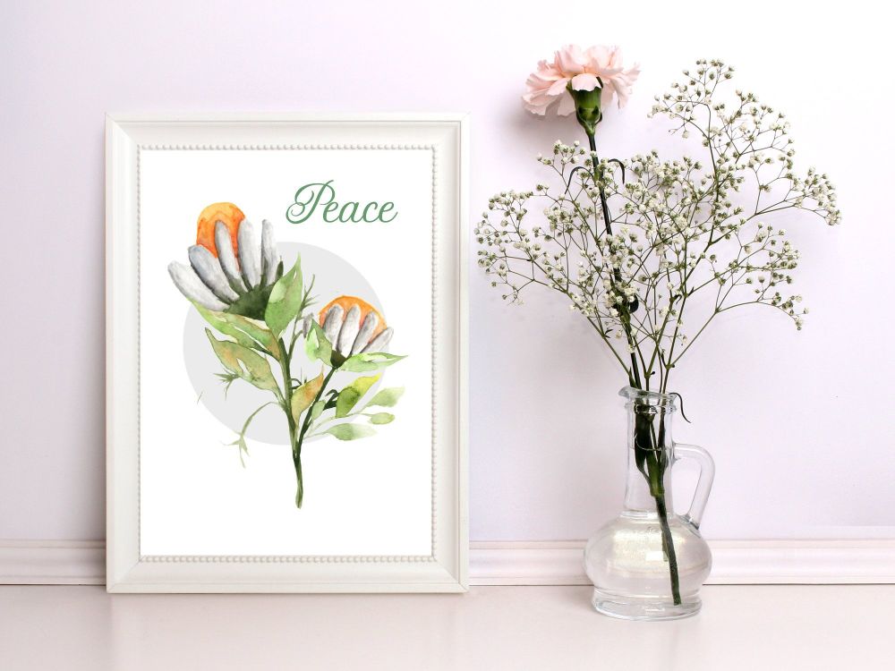Peace Floral Art Print