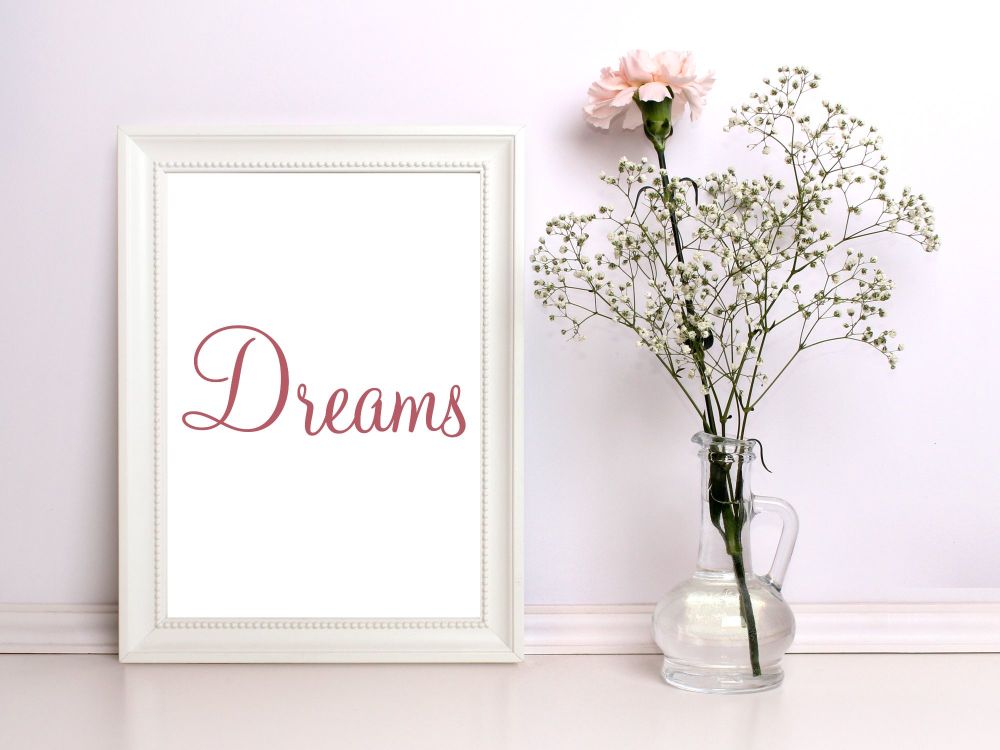 Typographic Art Print Dreams