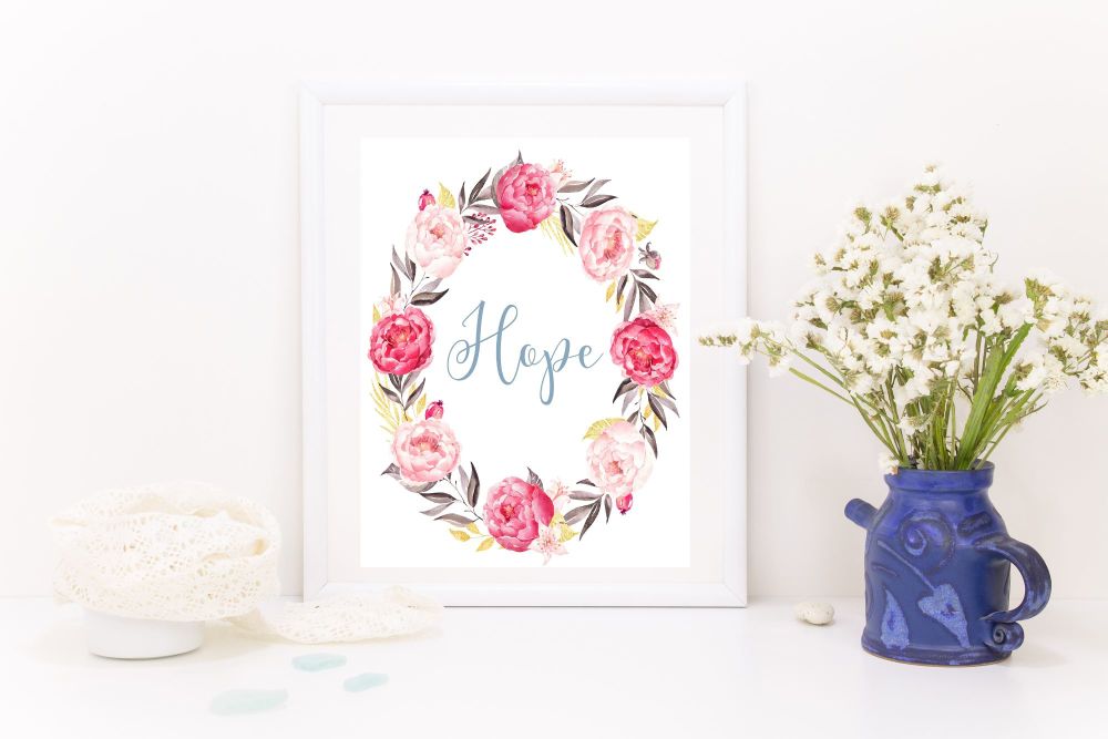 Hope Floral Art Print