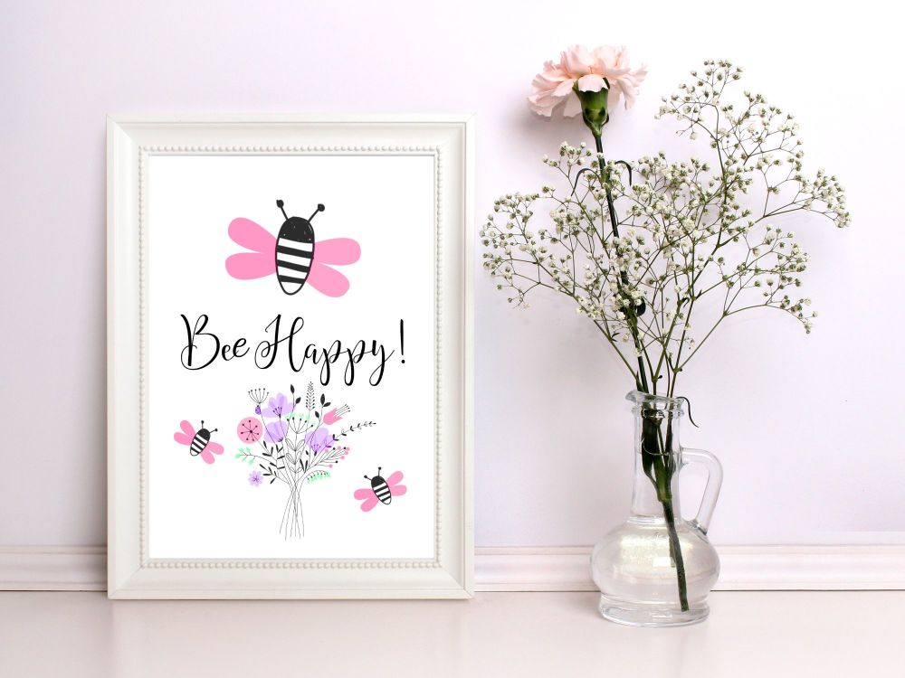 Bee Happy Art Print