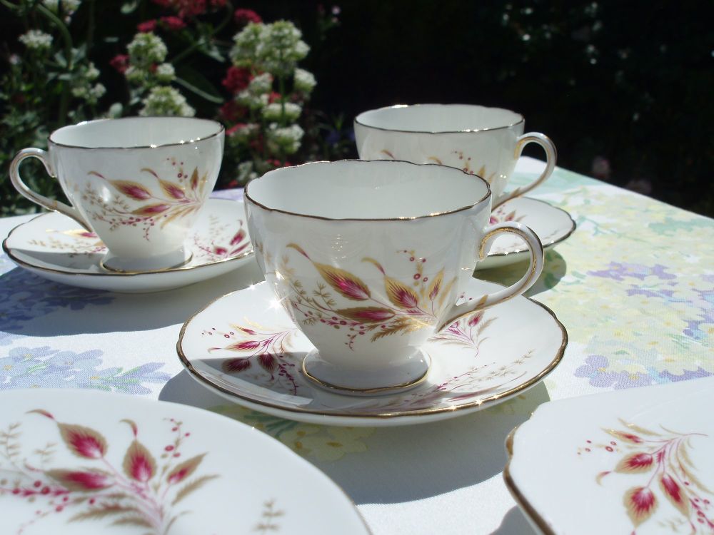 Set of 3 Vintage Foley China Demitasse Cups
