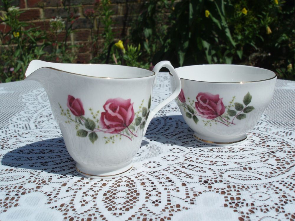 Vintage Royal Windsor China Milk Jug and Sugar Bowl