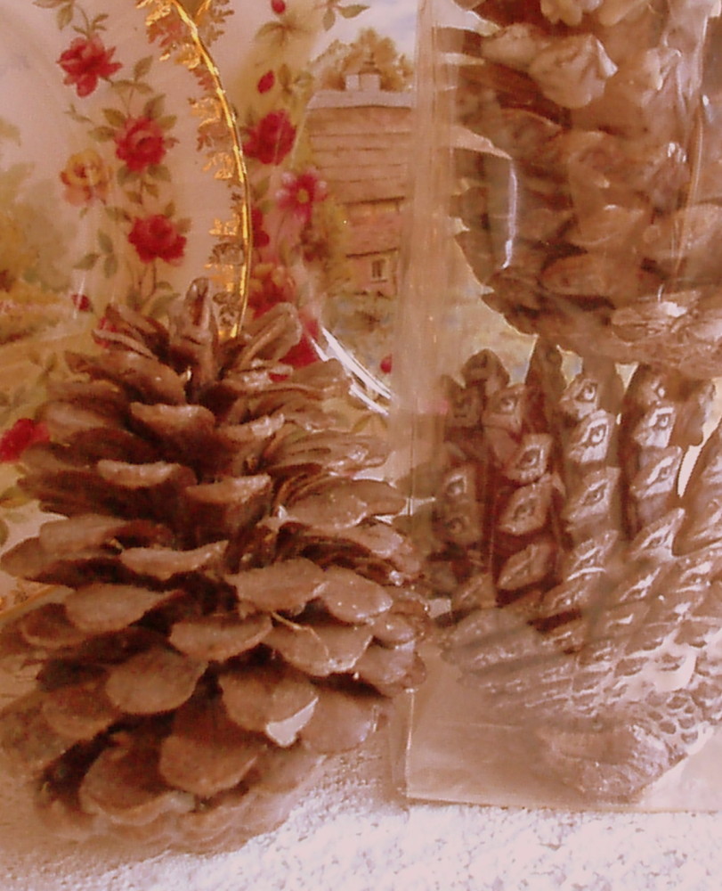 Pack of 2 Large Soy Wax Dipped and Scented Natural Pine Cones