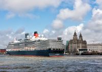 Queen Mary 2 and Liver Buildings   Photographic Print