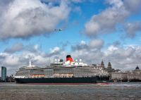 Queen Mary 2 and Liverpool Waterfront Photographic Print  