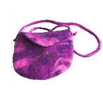 unique design,  hand-felted shoulder bag in rich pink/purple colours
