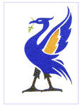 Blue Liver Bird - Side Fold A6 Gloss Photocard (L003)